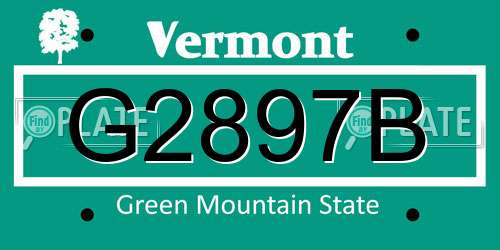 G2897B Vermont License Plate