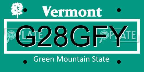 G28GFY Vermont License Plate