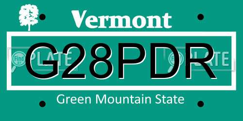 G28PDR Vermont License Plate