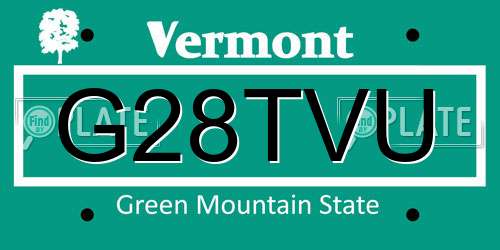 G28TVU Vermont License Plate