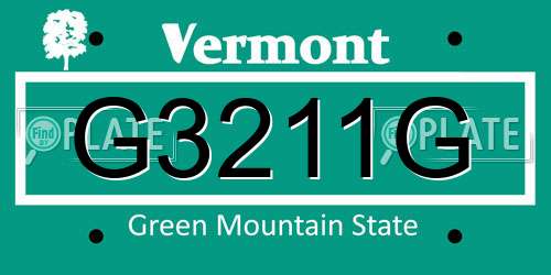 G3211G Vermont License Plate