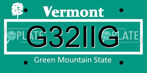 G32IIG Vermont License Plate