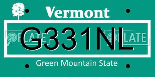 G331NL Vermont License Plate