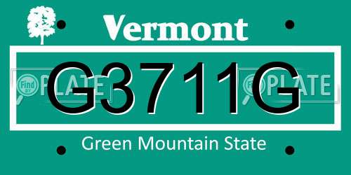G3711G Vermont License Plate