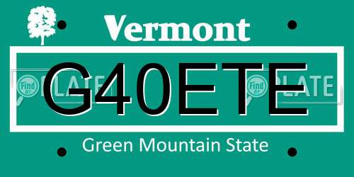 G40ETE Vermont License Plate