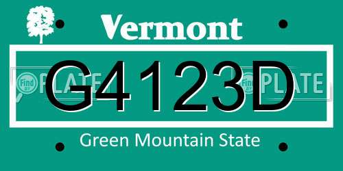 G4123D Vermont License Plate