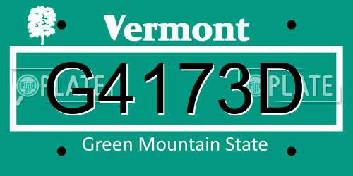 G4173D Vermont License Plate