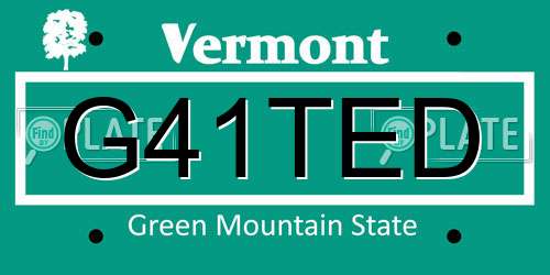 G41TED Vermont License Plate