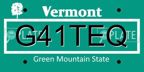 G41TEQ Vermont License Plate