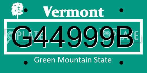 G44999B Vermont License Plate