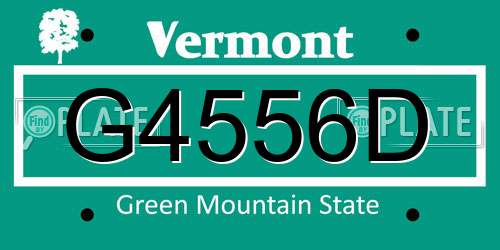 G4556D Vermont License Plate