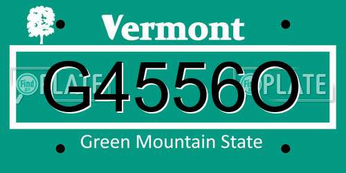 G4556O Vermont License Plate