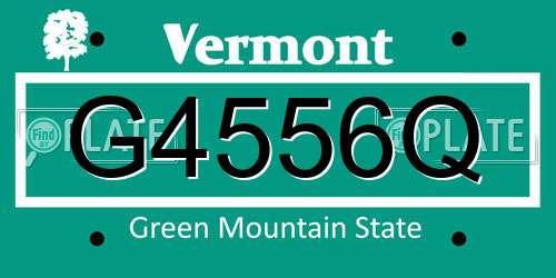 G4556Q Vermont License Plate
