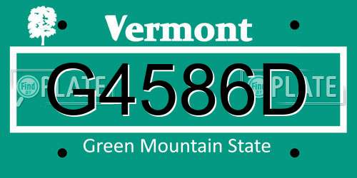 G4586D Vermont License Plate