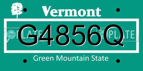G4856Q Vermont License Plate