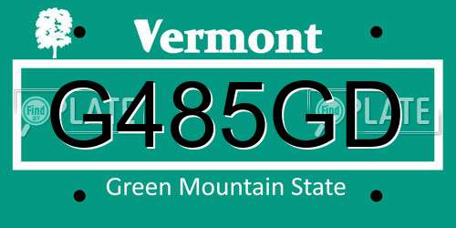 G485GD Vermont License Plate