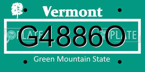G4886O Vermont License Plate