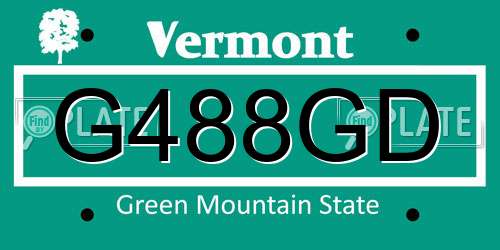 G488GD Vermont License Plate