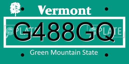 G488GQ Vermont License Plate