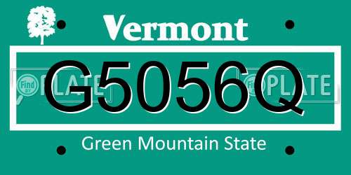 G5056Q Vermont License Plate