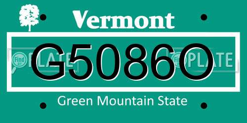 G5086O Vermont License Plate