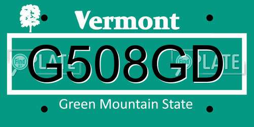 G508GD Vermont License Plate