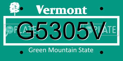 G5305V Vermont License Plate