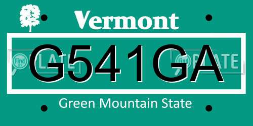 G541GA Vermont License Plate