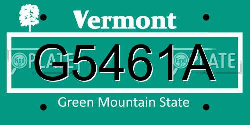 G5461A Vermont License Plate