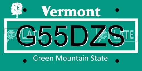 G55DZS Vermont License Plate