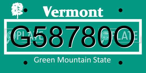 G58780O Vermont License Plate