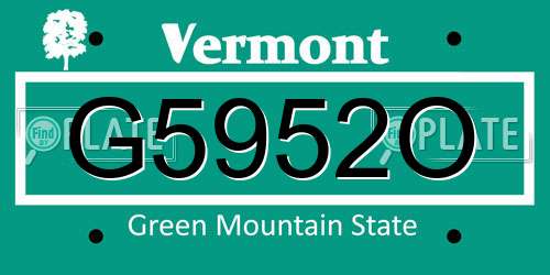 G5952O Vermont License Plate