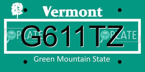 G611TZ Vermont License Plate