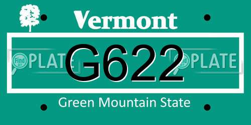 G622 Vermont License Plate