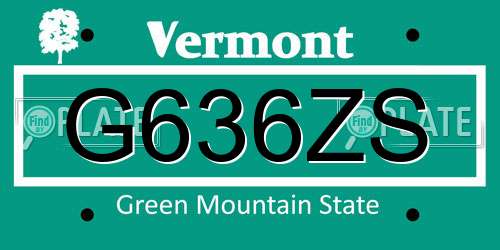 G636ZS Vermont License Plate