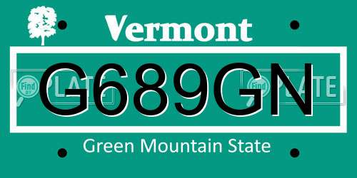 G689GN Vermont License Plate
