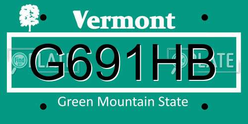 G691HB Vermont License Plate