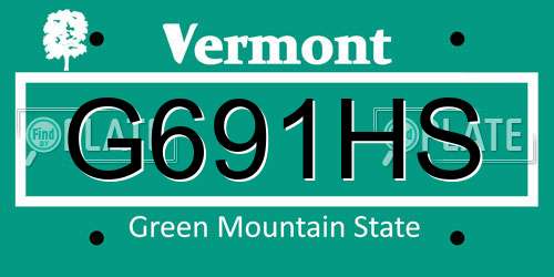 G691HS Vermont License Plate