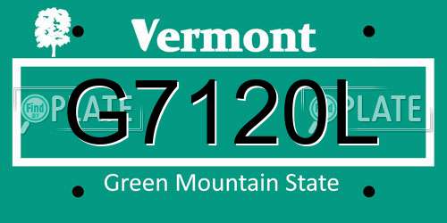 G7120L Vermont License Plate