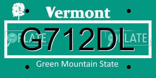 G712DL Vermont License Plate