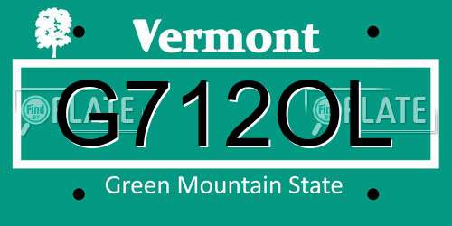 G712OL Vermont License Plate