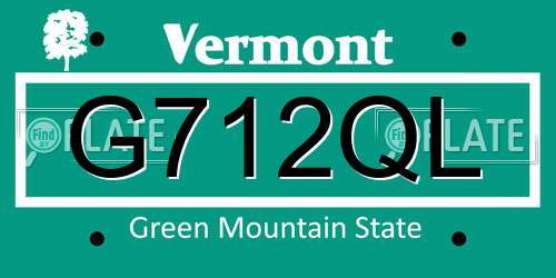 G712QL Vermont License Plate
