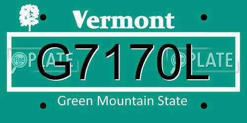 G7170L Vermont License Plate