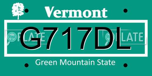 G717DL Vermont License Plate