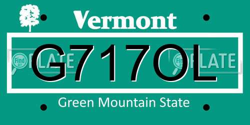 G717OL Vermont License Plate
