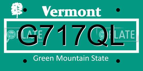 G717QL Vermont License Plate