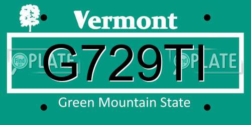 G729TI Vermont License Plate