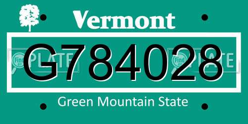 G784028 Vermont License Plate