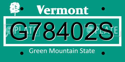 G78402S Vermont License Plate