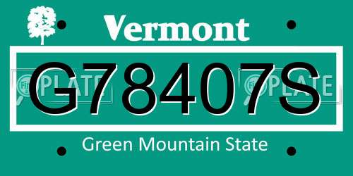 G78407S Vermont License Plate